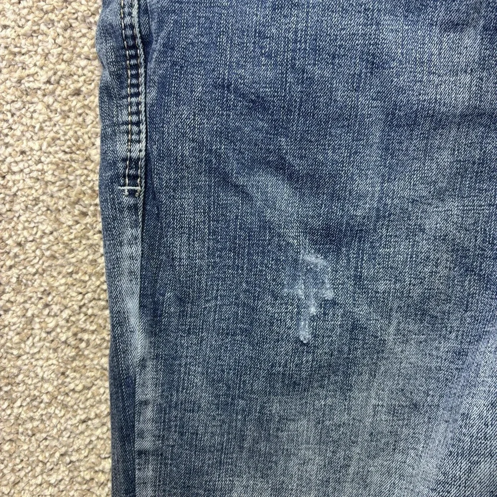 Axel Slim Boot Jeans Mens 34x30 Blue Medium Wash Slim Bootcut Denim Distressed